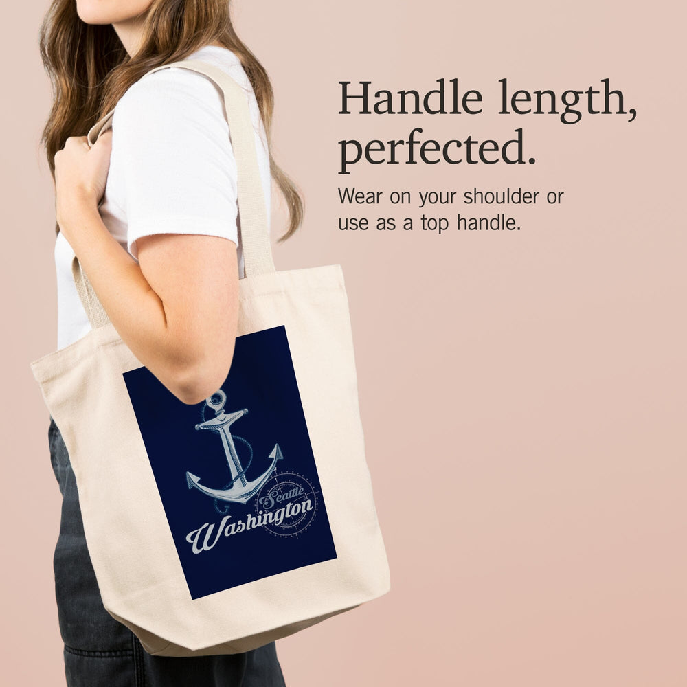 Seattle, Washington, Anchor, Coastal Icon,, Tote Bag Totes Lantern Press 