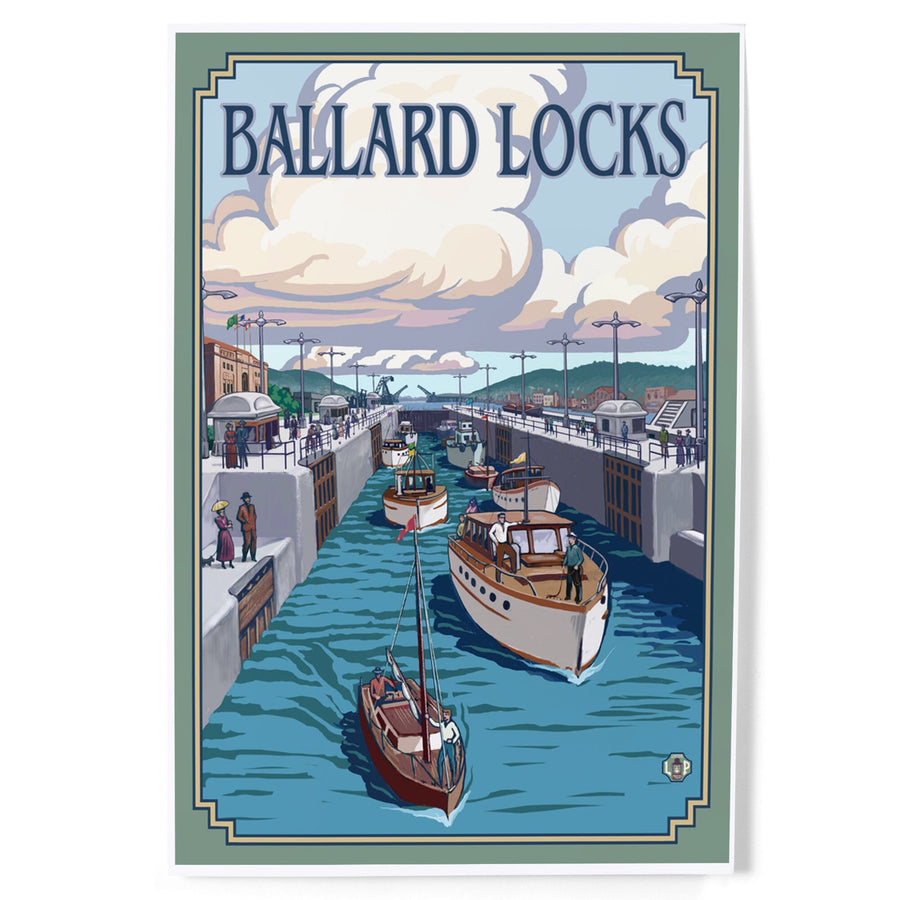 Seattle, Washington, Ballard Locks, Art & Giclee Prints Art Lantern Press 