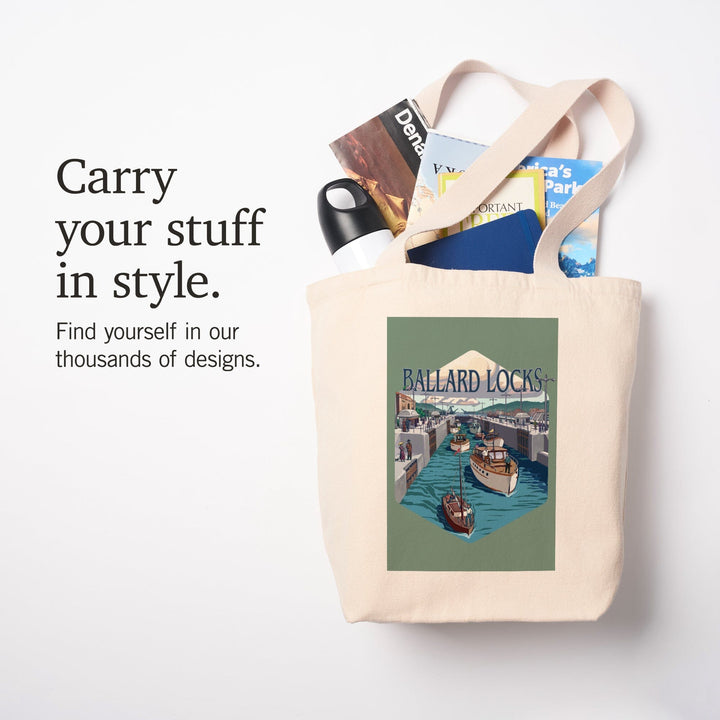 Seattle, Washington, Ballard Locks,, Tote Bag Totes Lantern Press 