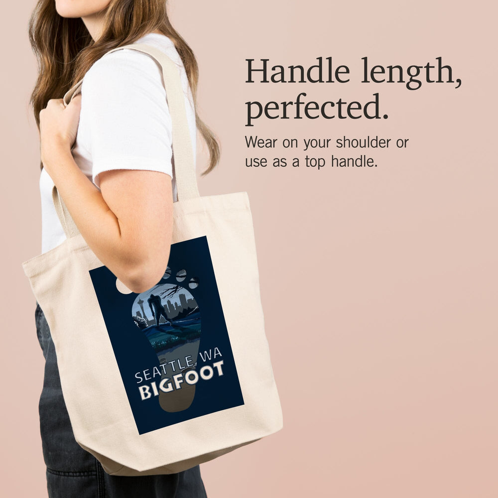 Seattle, Washington, Bigfoot,, Tote Bag Totes Lantern Press 