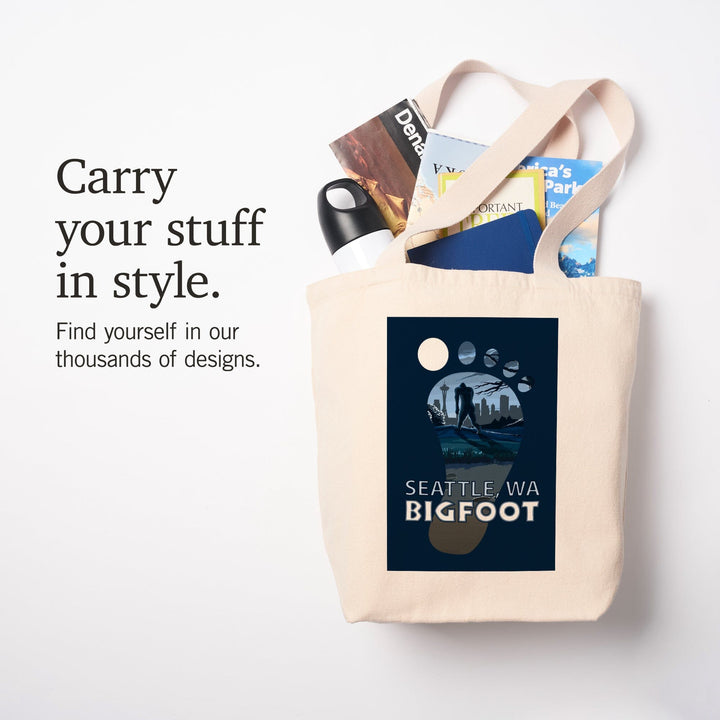 Seattle, Washington, Bigfoot,, Tote Bag Totes Lantern Press 