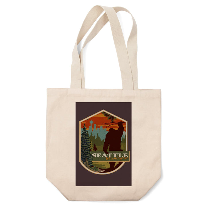 Seattle, Washington, Bigfoot, WPA Style,, Tote Bag Totes Lantern Press 