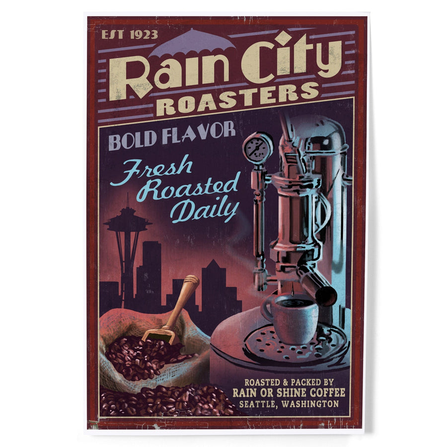 Seattle, Washington, Coffee Roasters Vintage Sign, Art & Giclee Prints Art Lantern Press 