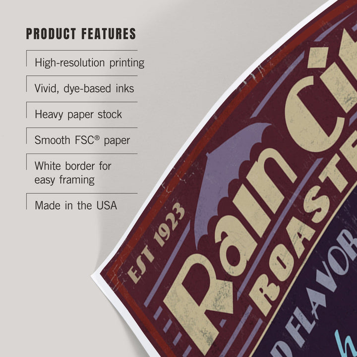 Seattle, Washington, Coffee Roasters Vintage Sign, Art & Giclee Prints Art Lantern Press 