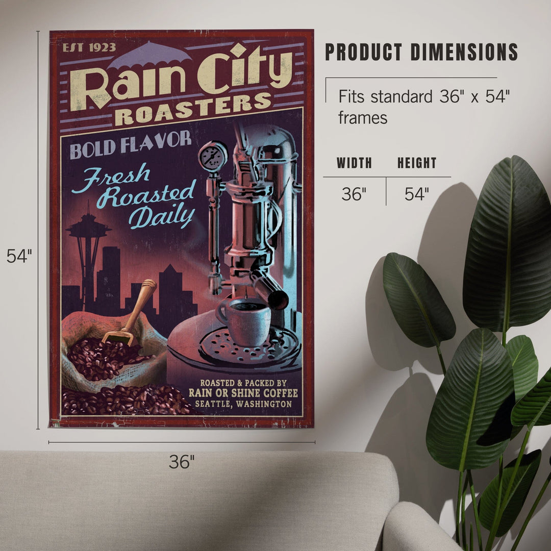 Seattle, Washington, Coffee Roasters Vintage Sign, Art & Giclee Prints Art Lantern Press 