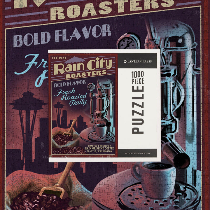 Seattle, Washington, Coffee Roasters Vintage Sign, Jigsaw Puzzle Puzzle Lantern Press 