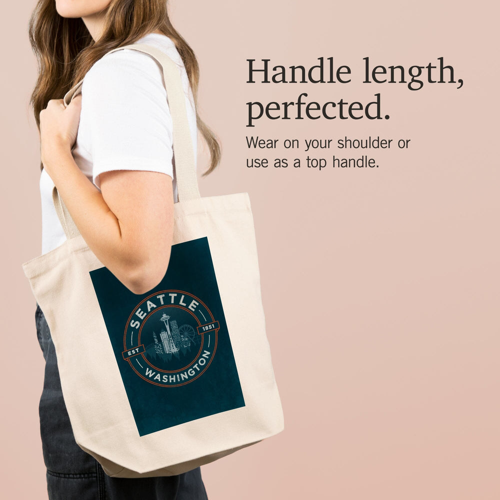 Seattle, Washington, Distressed Blue,, Tote Bag Totes Lantern Press 