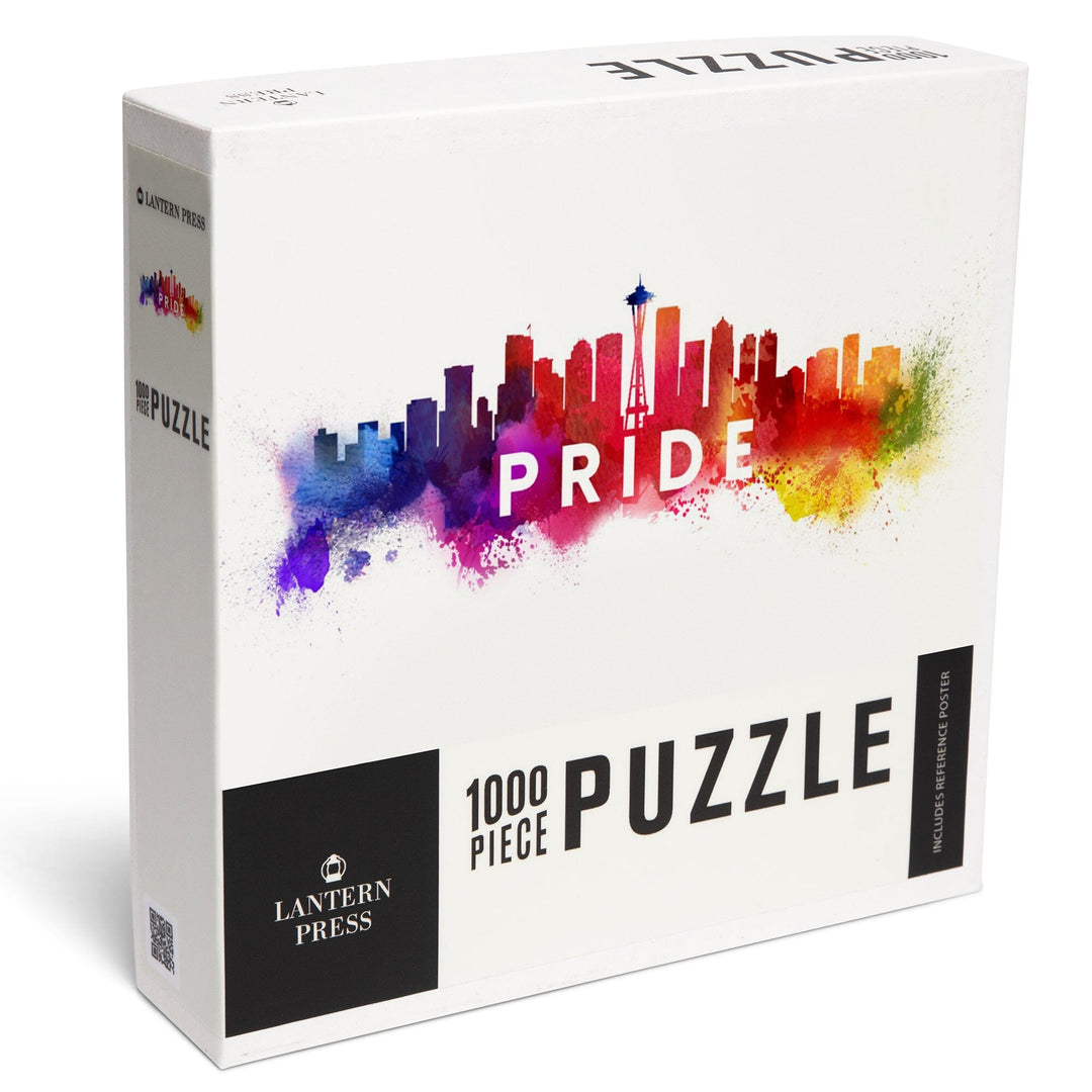 Seattle, Washington, Gay Pride, Skyline Abstract, Jigsaw Puzzle Puzzle Lantern Press 