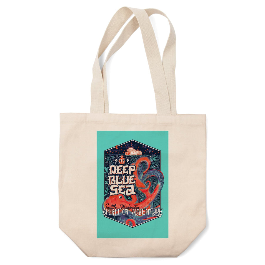 Seattle, Washington, Giant Octopus, Deep Blue Sea, Spirit Of Adventure,, Tote Bag Totes Lantern Press 