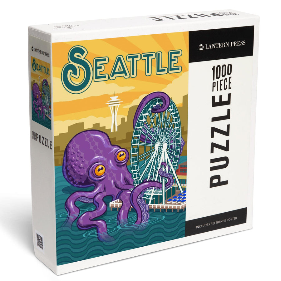 Seattle, Washington, Giant Octopus, Jigsaw Puzzle Puzzle Lantern Press 