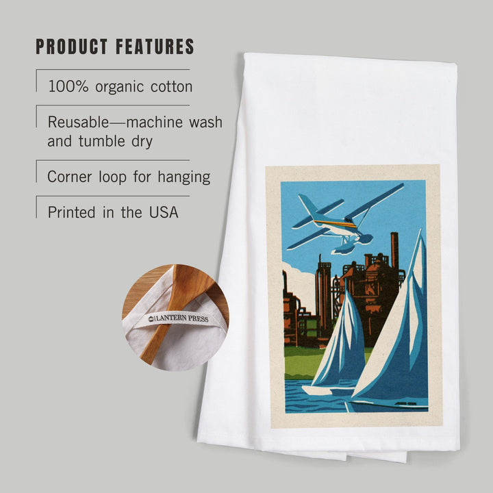 Seattle, Washington, Lake Union, Woodblock, Jigsaw Puzzle Kitchen Lantern Press 