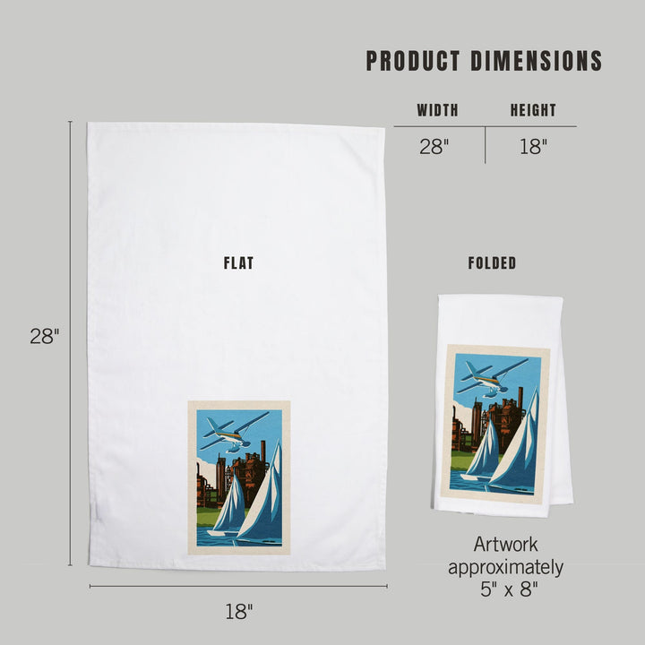 Seattle, Washington, Lake Union, Woodblock, Jigsaw Puzzle Kitchen Lantern Press 