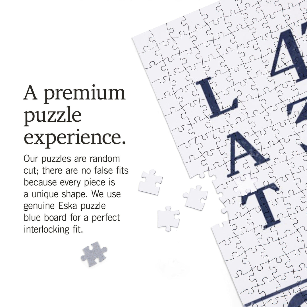 Seattle, Washington, Latitude and Longitude (Blue), Jigsaw Puzzle Puzzle Lantern Press 