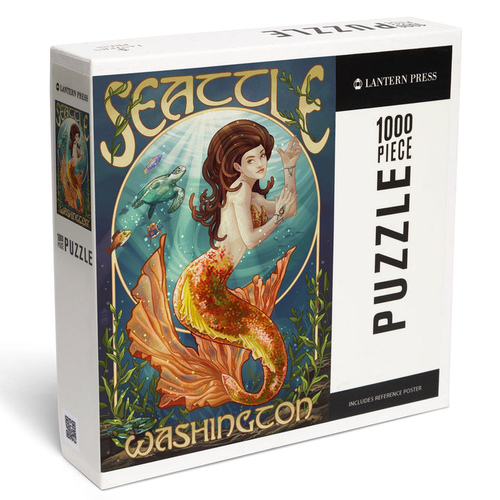 Seattle, Washington, Mermaid Scene, Jigsaw Puzzle Puzzle Lantern Press 