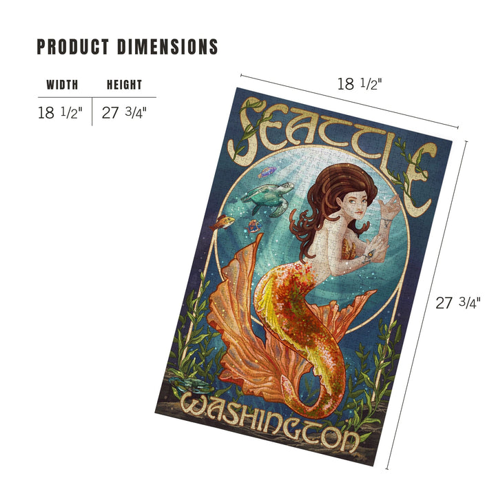 Seattle, Washington, Mermaid Scene, Jigsaw Puzzle Puzzle Lantern Press 