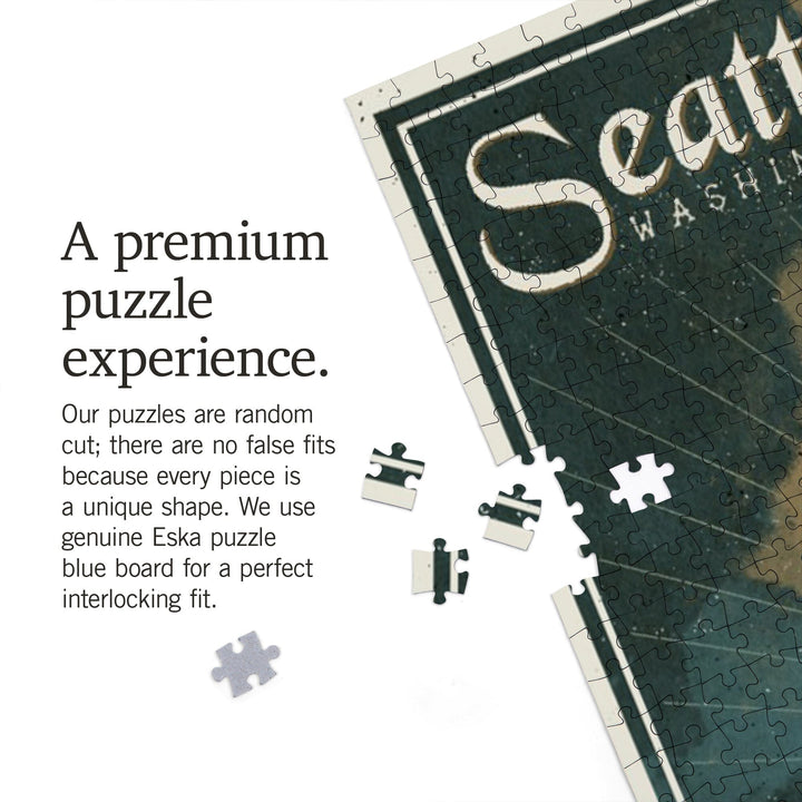 Seattle, Washington, Nautical Map, Jigsaw Puzzle Puzzle Lantern Press 