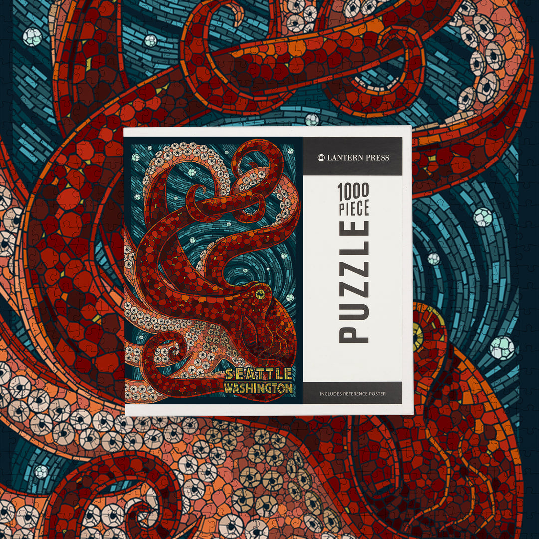 Seattle, Washington, Octopus Mosaic, Jigsaw Puzzle Puzzle Lantern Press 