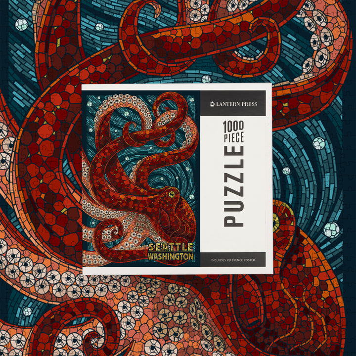 Seattle, Washington, Octopus Mosaic, Jigsaw Puzzle Puzzle Lantern Press 