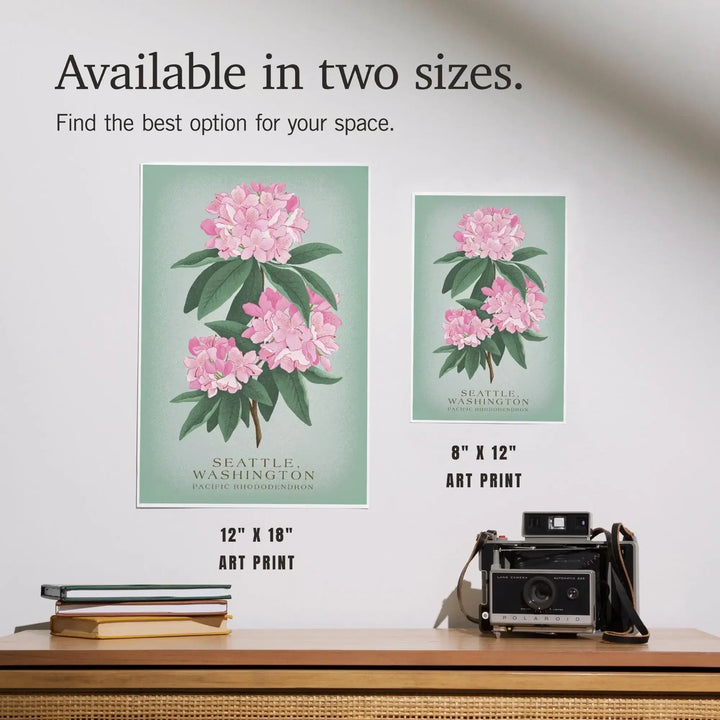 Seattle, Washington, Pacific Rhododendron, Vintage Flora, State Series, Art & Giclee Prints Art Lantern Press 