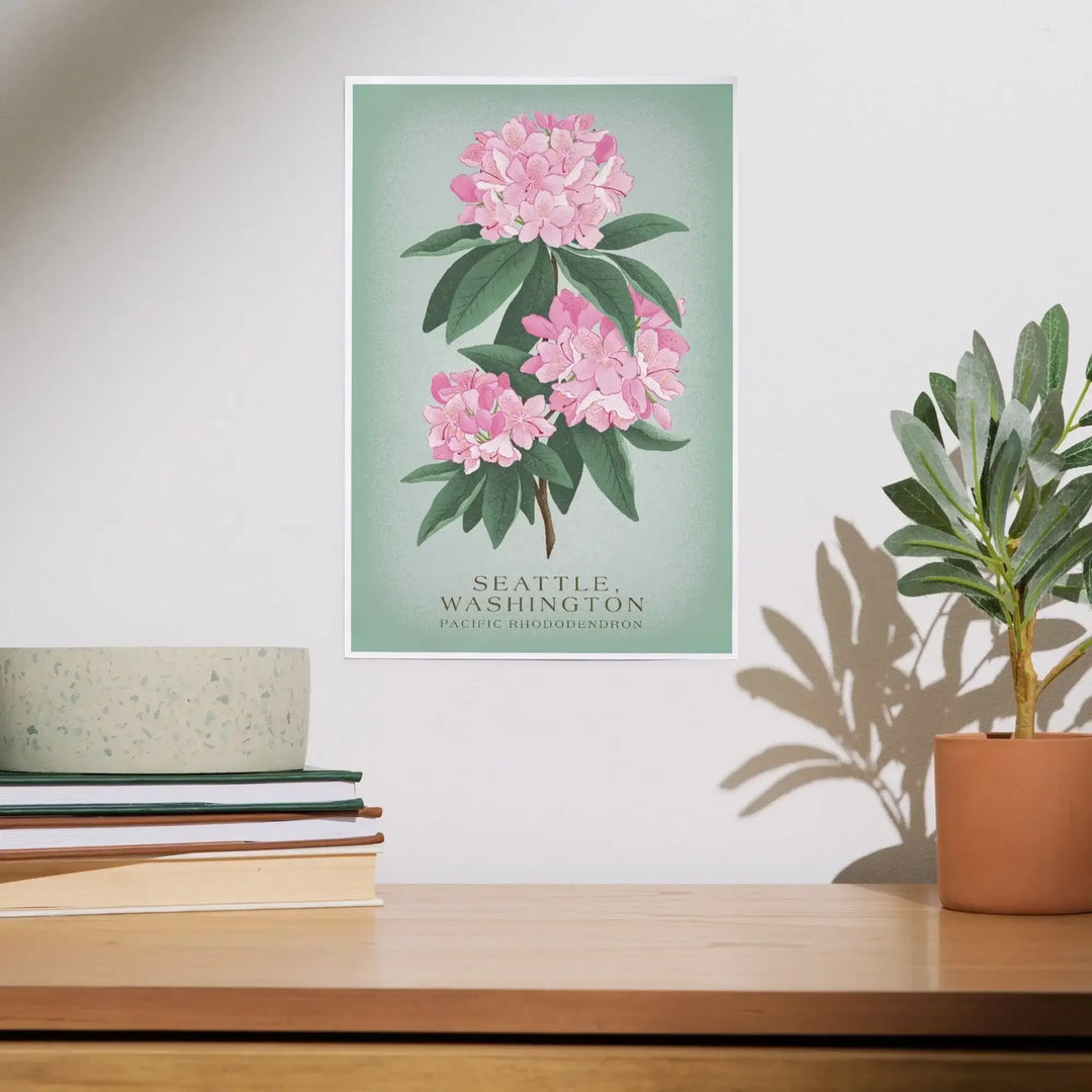 Seattle, Washington, Pacific Rhododendron, Vintage Flora, State Series, Art & Giclee Prints Art Lantern Press 