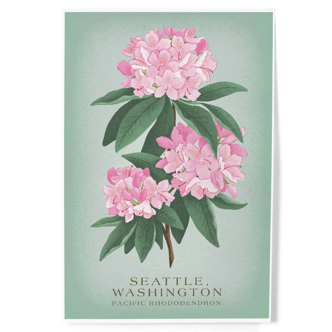 Seattle, Washington, Pacific Rhododendron, Vintage Flora, State Series, Art & Giclee Prints Art Lantern Press 