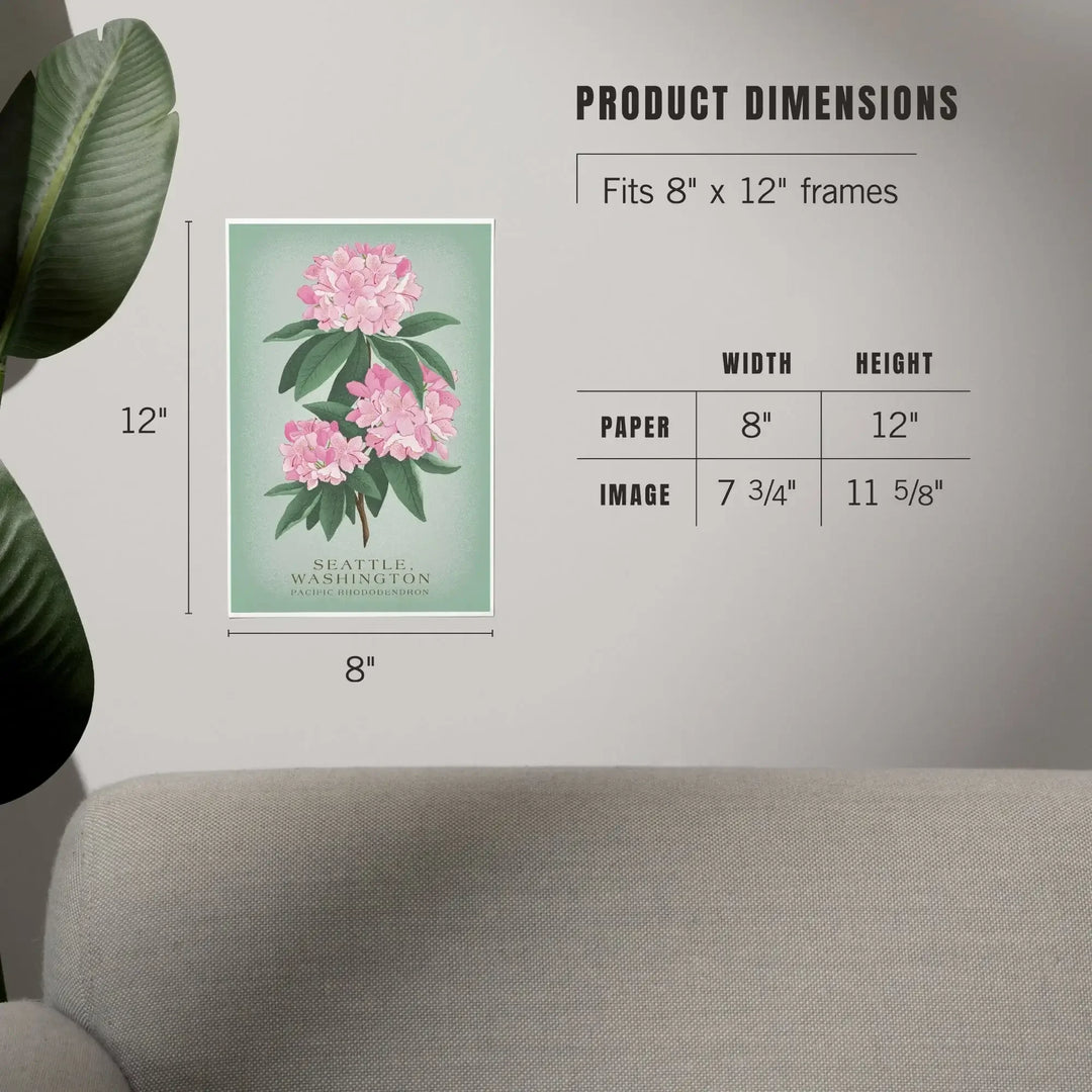 Seattle, Washington, Pacific Rhododendron, Vintage Flora, State Series, Art & Giclee Prints Art Lantern Press 