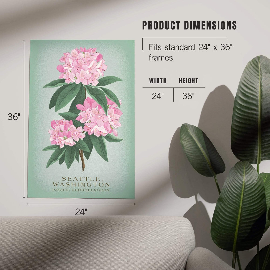 Seattle, Washington, Pacific Rhododendron, Vintage Flora, State Series, Art & Giclee Prints Art Lantern Press 
