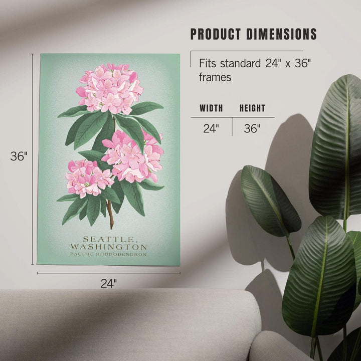 Seattle, Washington, Pacific Rhododendron, Vintage Flora, State Series, Art & Giclee Prints Art Lantern Press 