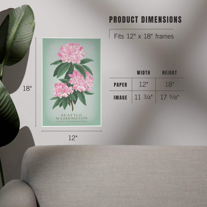 Seattle, Washington, Pacific Rhododendron, Vintage Flora, State Series, Art & Giclee Prints Art Lantern Press 