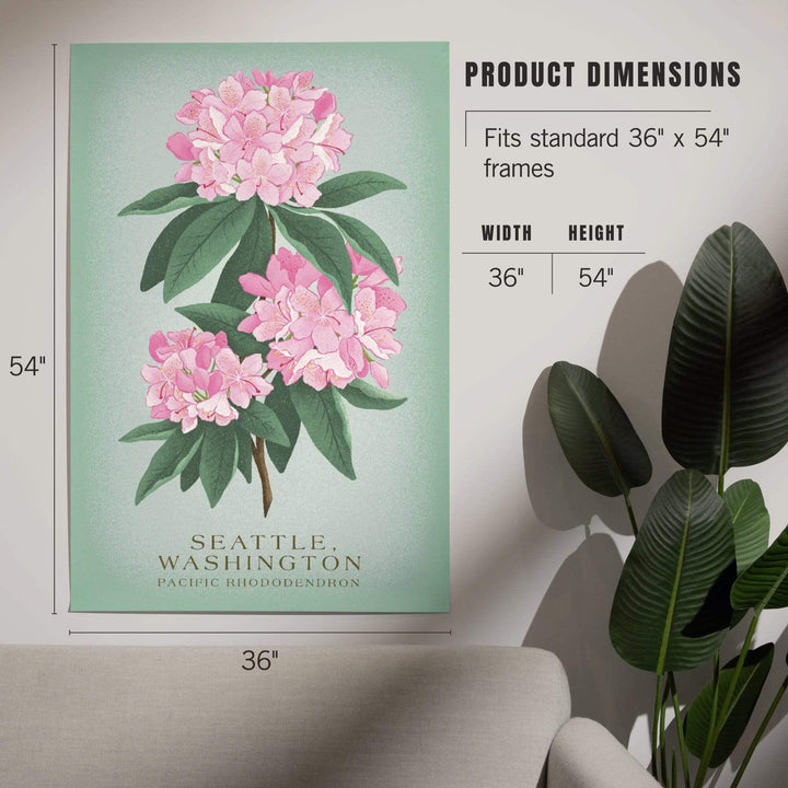 Seattle, Washington, Pacific Rhododendron, Vintage Flora, State Series, Art & Giclee Prints Art Lantern Press 