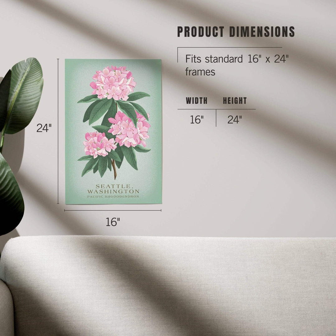 Seattle, Washington, Pacific Rhododendron, Vintage Flora, State Series, Art & Giclee Prints Art Lantern Press 
