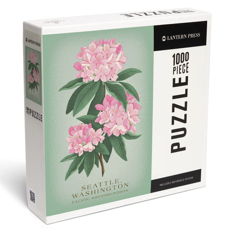 Seattle, Washington, Pacific Rhododendron, Vintage Flora, State Series, Jigsaw Puzzle Puzzle Lantern Press 