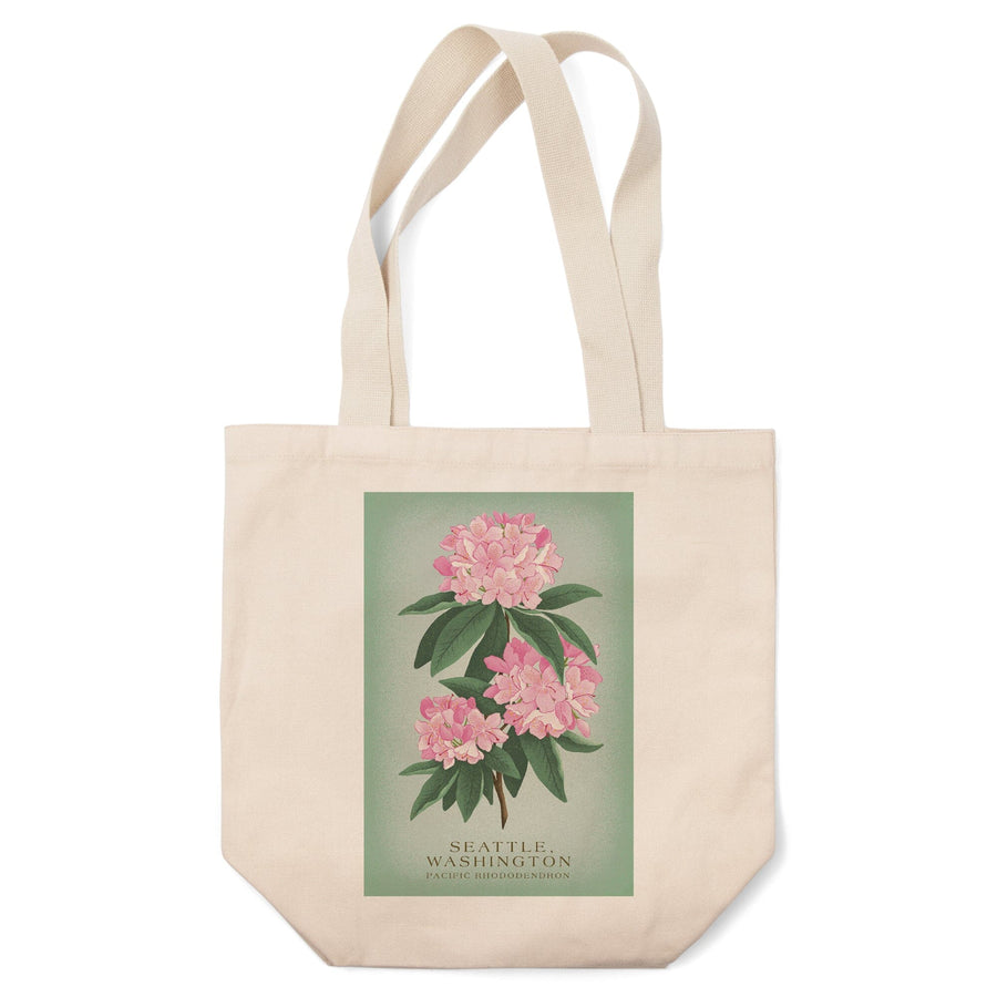 Seattle, Washington, Pacific Rhododendron, Vintage Flora, State Series, Tote Bag Totes Lantern Press 