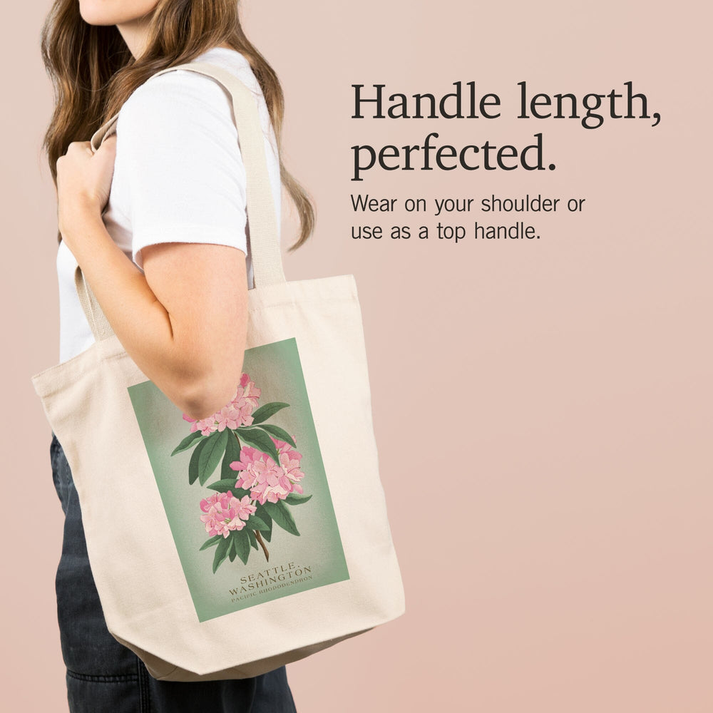 Seattle, Washington, Pacific Rhododendron, Vintage Flora, State Series, Tote Bag Totes Lantern Press 