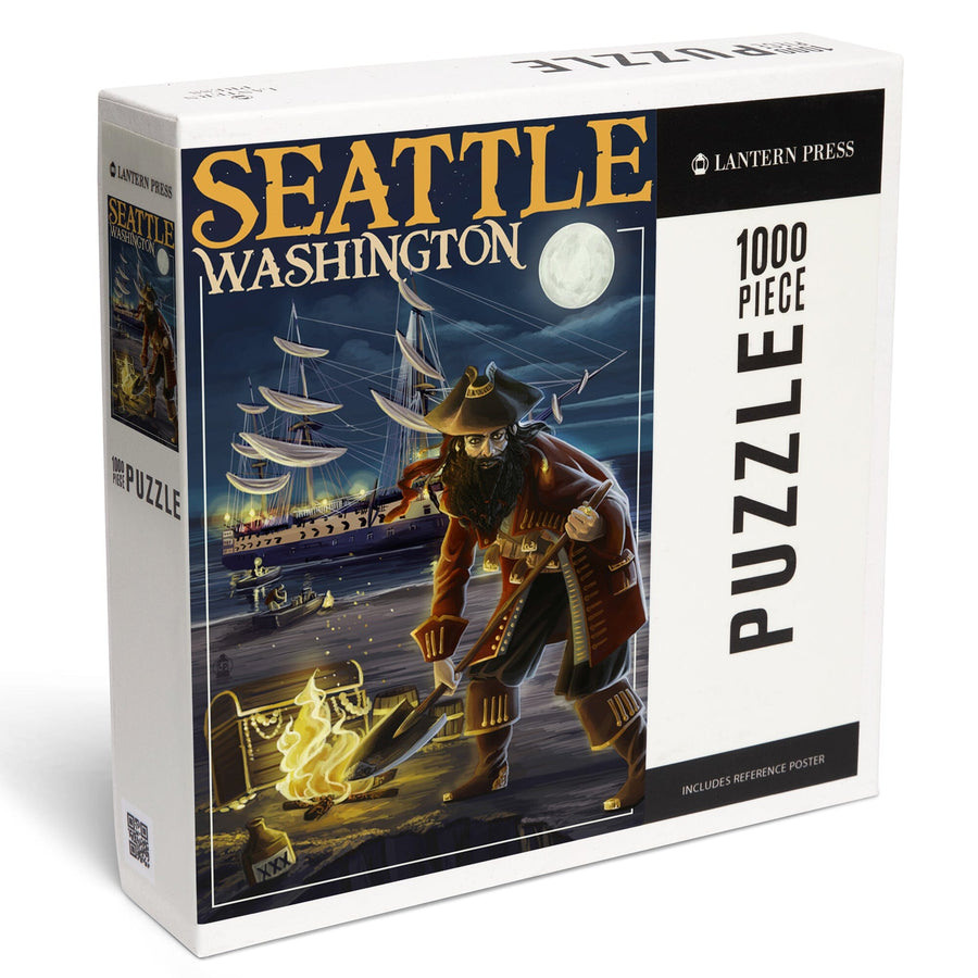 Seattle, Washington, Pirate and Treasure, Jigsaw Puzzle Puzzle Lantern Press 