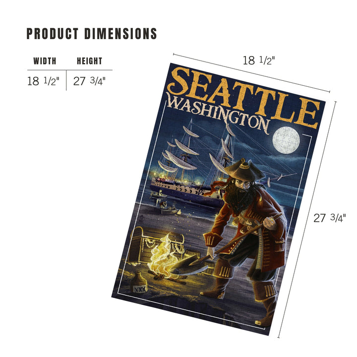 Seattle, Washington, Pirate and Treasure, Jigsaw Puzzle Puzzle Lantern Press 