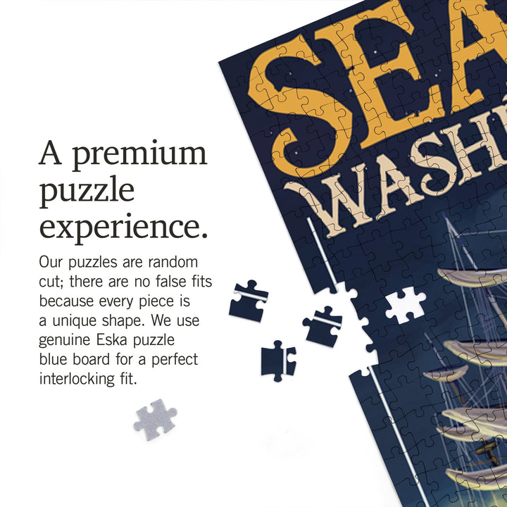 Seattle, Washington, Pirate and Treasure, Jigsaw Puzzle Puzzle Lantern Press 
