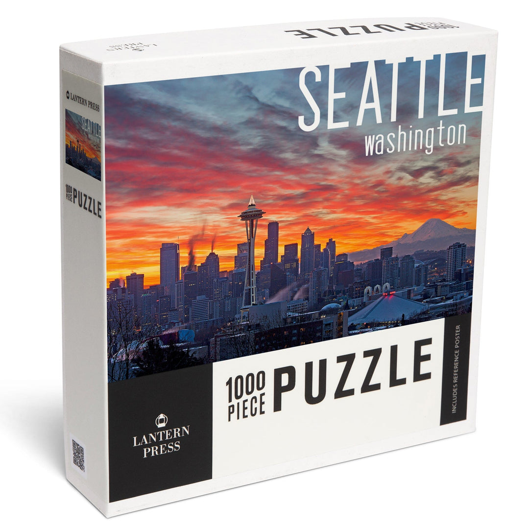 Seattle, Washington, Rainier and Sunrise, Jigsaw Puzzle Puzzle Lantern Press 