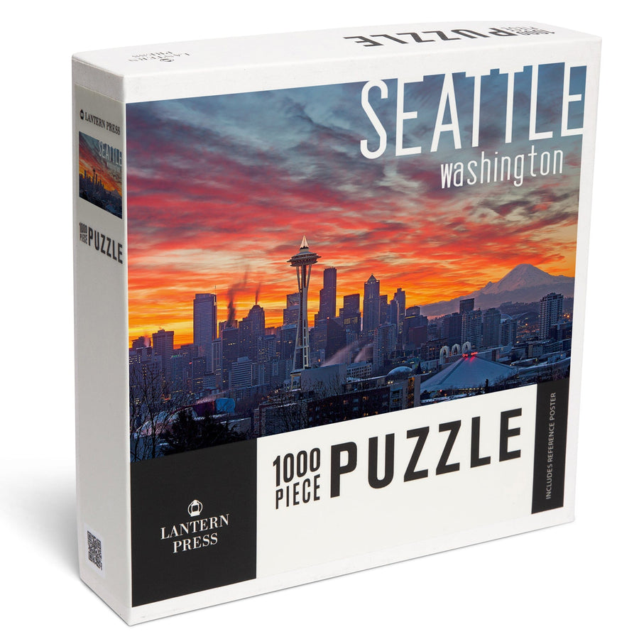 Seattle, Washington, Rainier and Sunrise, Jigsaw Puzzle Puzzle Lantern Press 