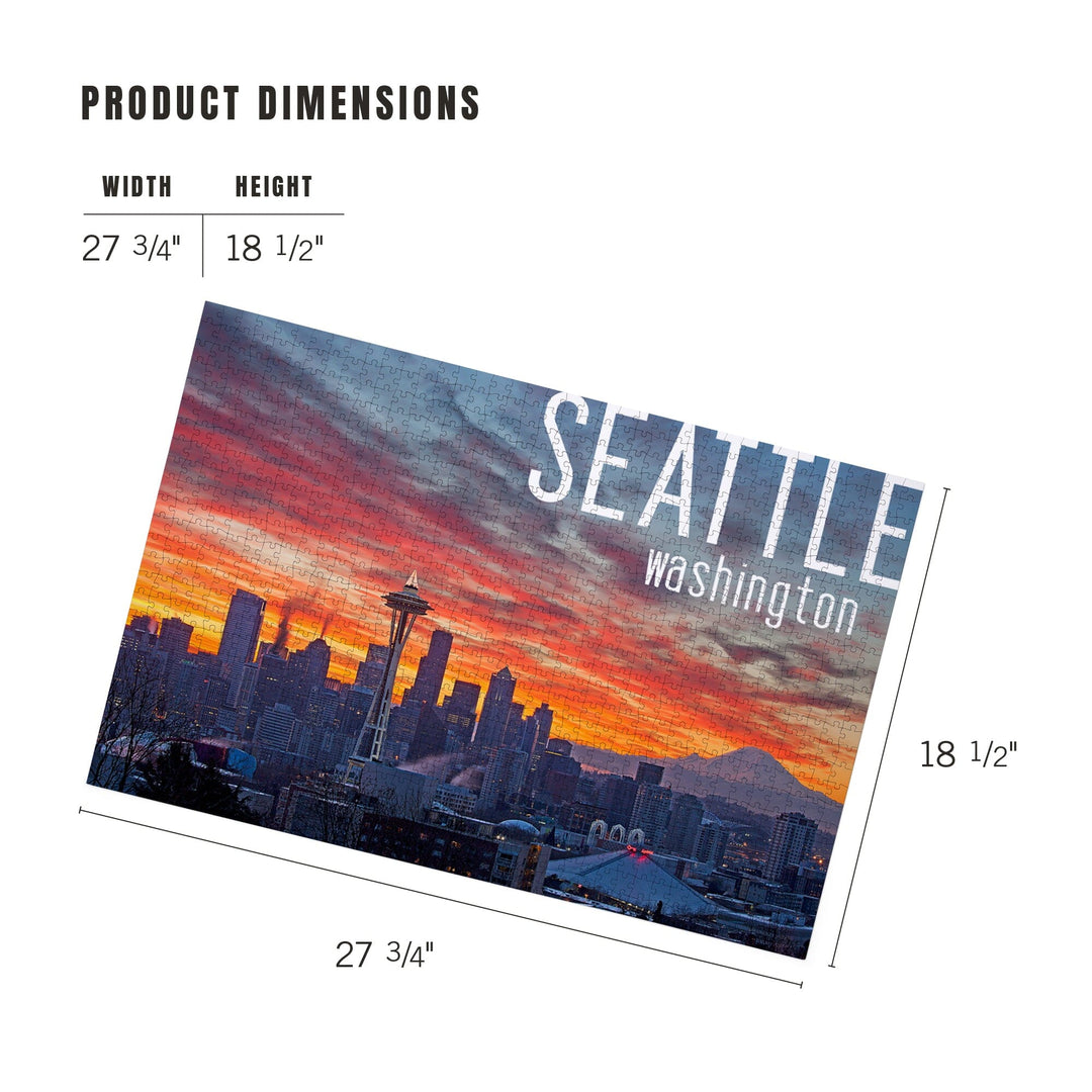 Seattle, Washington, Rainier and Sunrise, Jigsaw Puzzle Puzzle Lantern Press 