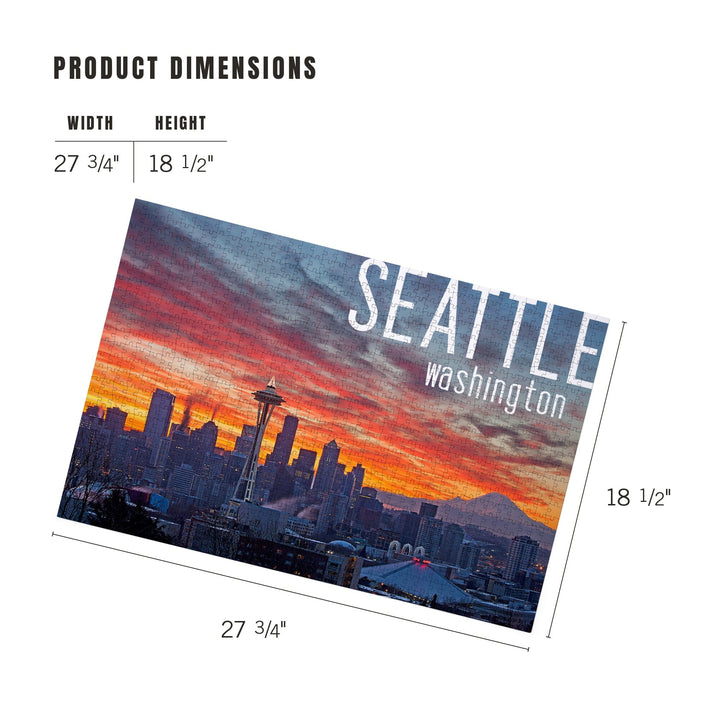 Seattle, Washington, Rainier and Sunrise, Jigsaw Puzzle Puzzle Lantern Press 