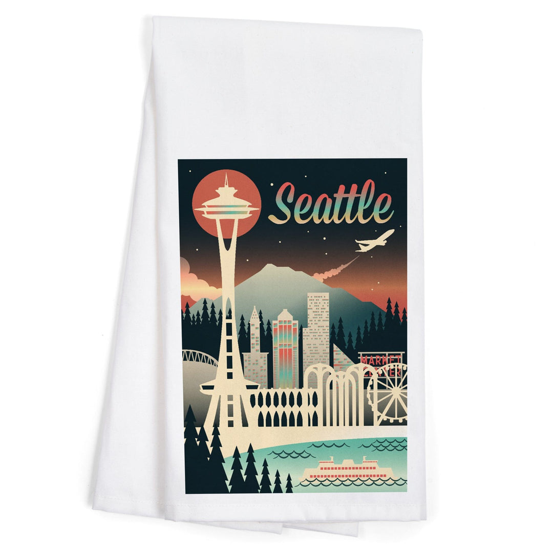 Seattle, Washington, Retro Skyline Chromatic Series, Jigsaw Puzzle Kitchen Lantern Press 
