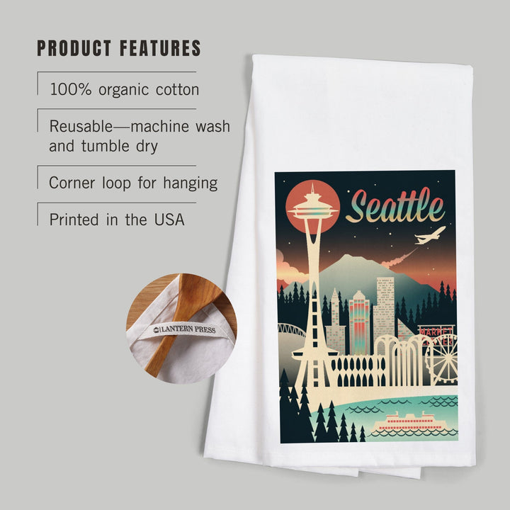 Seattle, Washington, Retro Skyline Chromatic Series, Jigsaw Puzzle Kitchen Lantern Press 