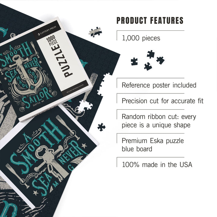 Seattle, Washington, Sailor's Pride Collection, Anchor, A Smooth Sea, Jigsaw Puzzle Puzzle Lantern Press 