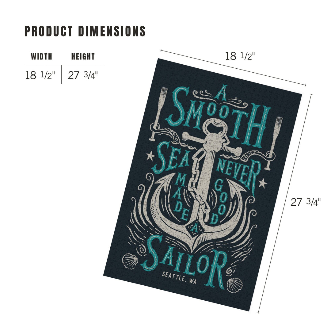 Seattle, Washington, Sailor's Pride Collection, Anchor, A Smooth Sea, Jigsaw Puzzle Puzzle Lantern Press 
