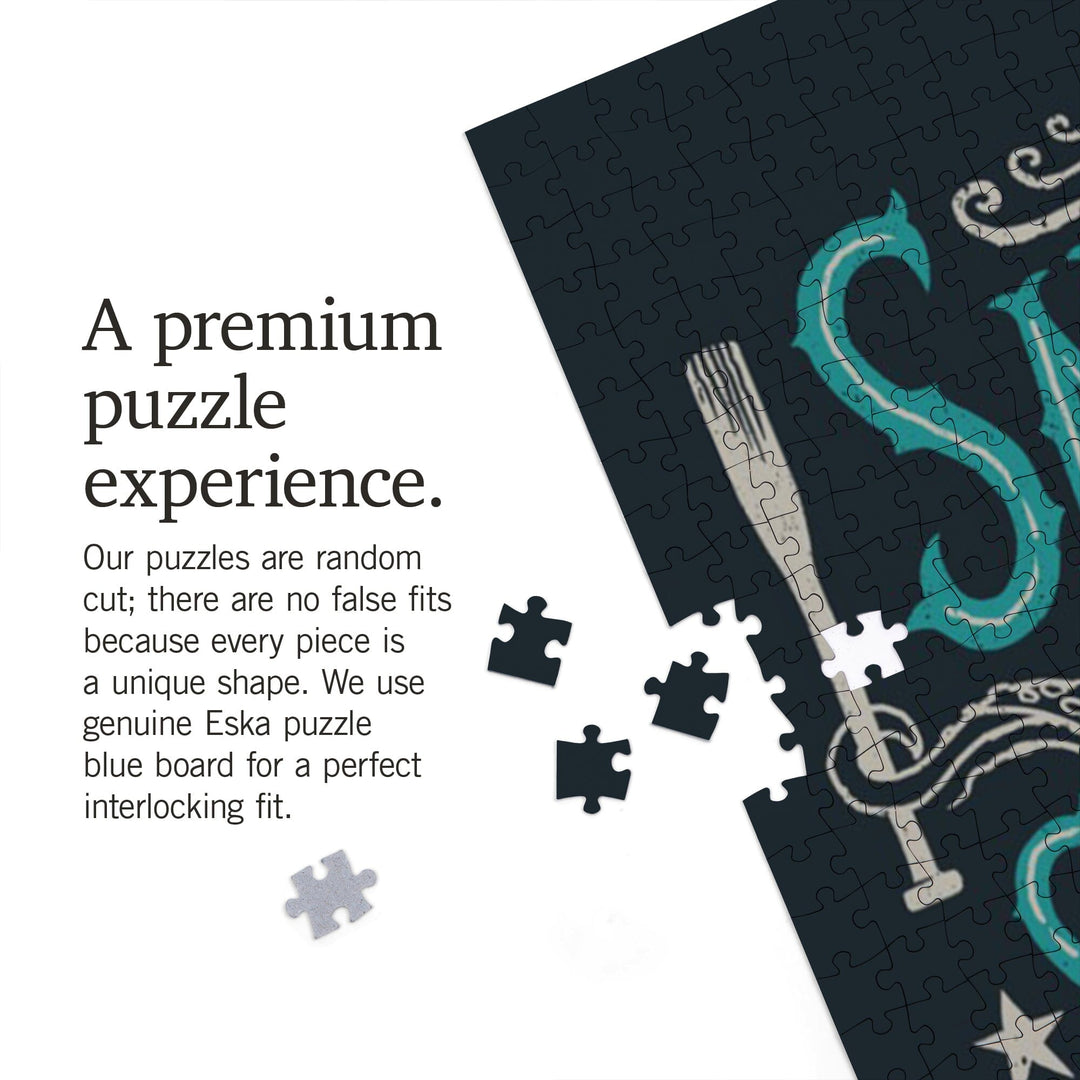 Seattle, Washington, Sailor's Pride Collection, Anchor, A Smooth Sea, Jigsaw Puzzle Puzzle Lantern Press 