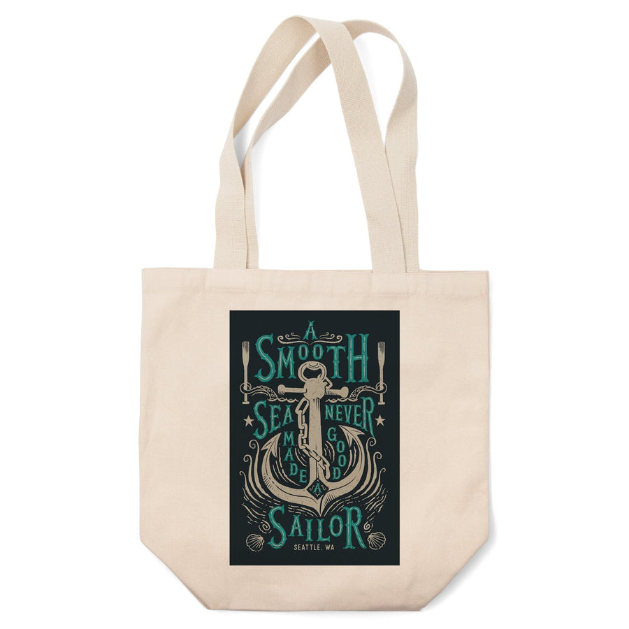 Seattle, Washington, Sailor's Pride Collection, Anchor, A Smooth Sea, Tote Bag Totes Lantern Press 