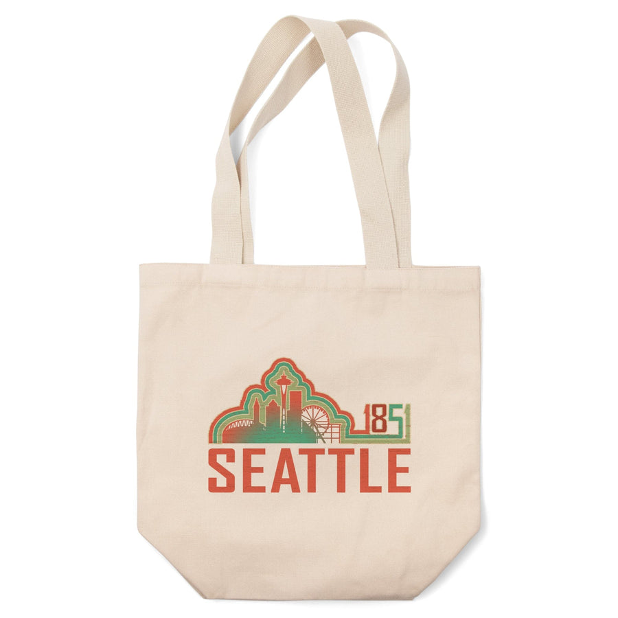Seattle, Washington, Skyline 1851, Coral, Tote Bag Totes Lantern Press 