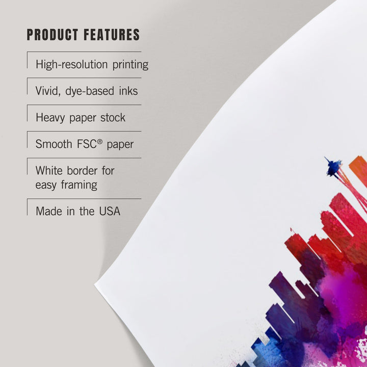 Seattle, Washington, Skyline Abstract, Art & Giclee Prints Art Lantern Press 