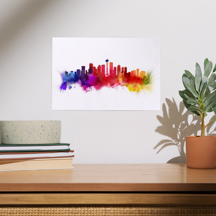 Seattle, Washington, Skyline Abstract, Art & Giclee Prints Art Lantern Press 